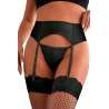 Porte-jarretelles wetlook avec string noir