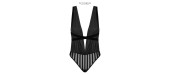 Body fendu tulle et rayures