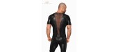 T-shirt wetlook et filet H056