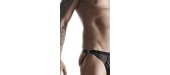 Jock strap noir wetlook et résille - Regnes