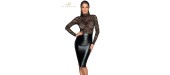 Robe wetlook et dentelle F228
