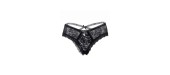 Tanga noir en dentelle fine