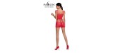 Robe nue résille BS090 - Rouge