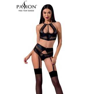 Ensemble à jarretelles Scarlet noir - Passion